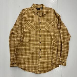 Vintage 80s Par Four Beige Plaid Cotton Flannel